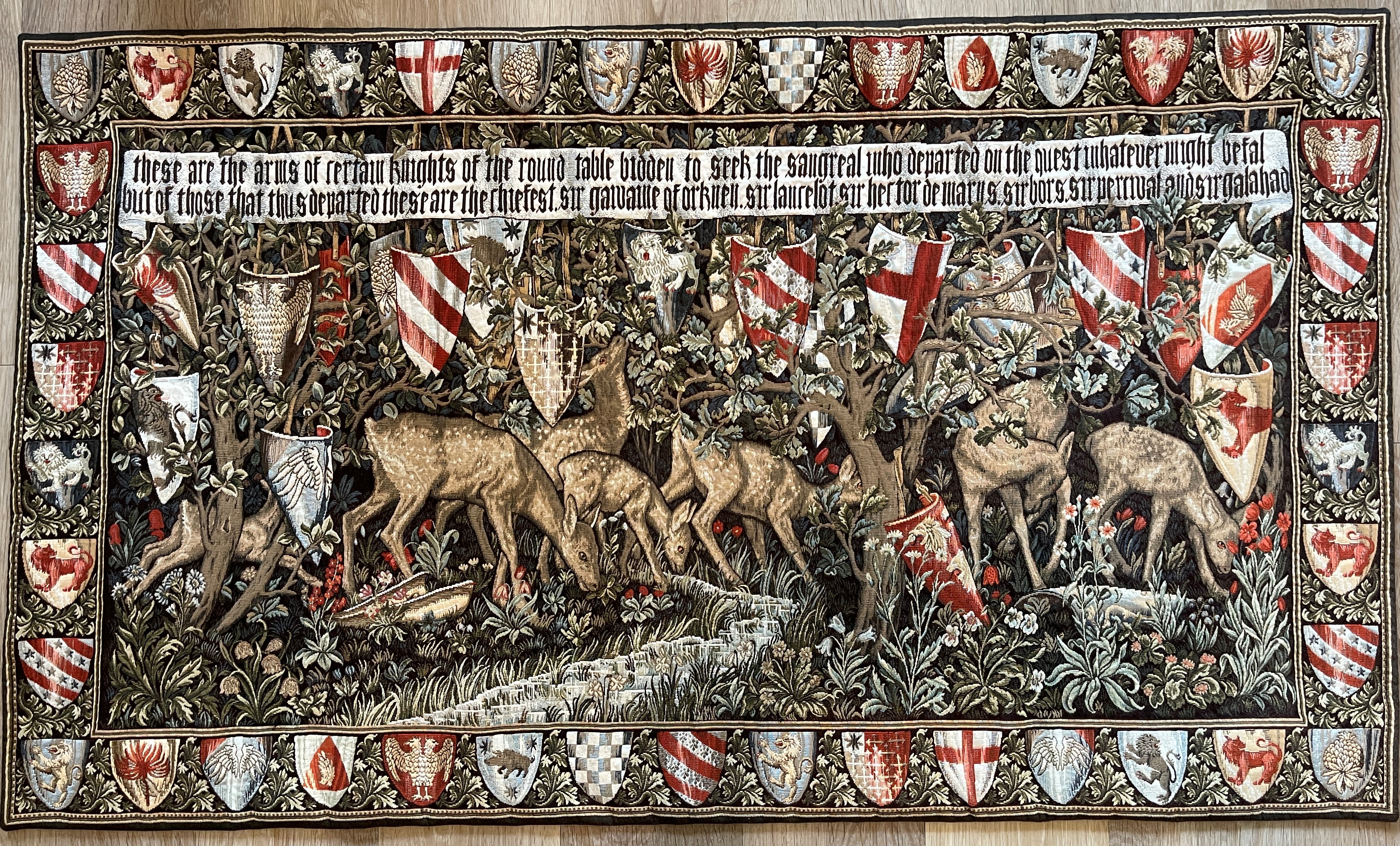 Verdure with Deer and Shields Tapestry