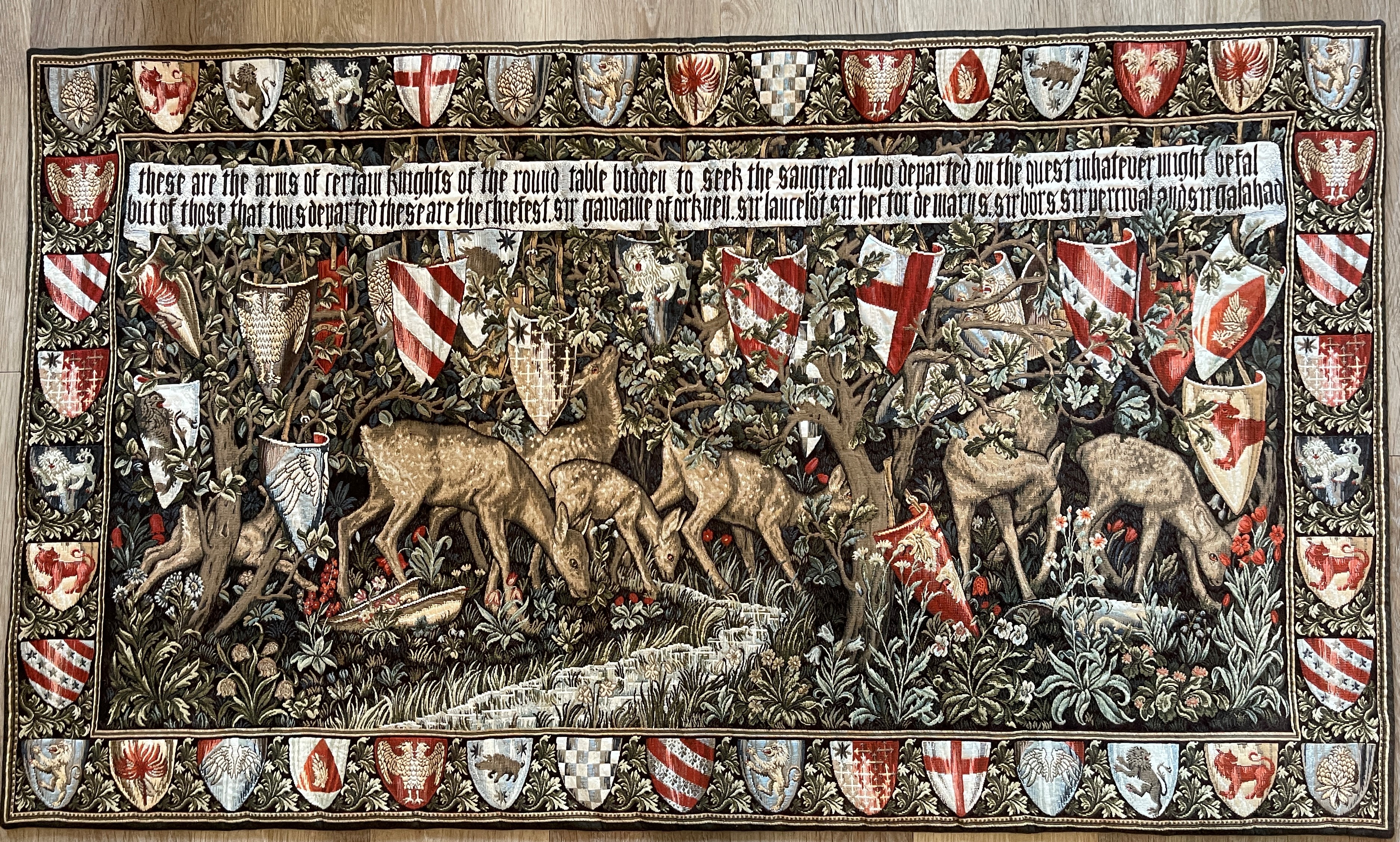 Verdure with Deer and Shields Tapestry - Image 2 of 9