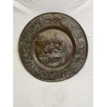 Large impressed charger with tavern scene.76 cm A/