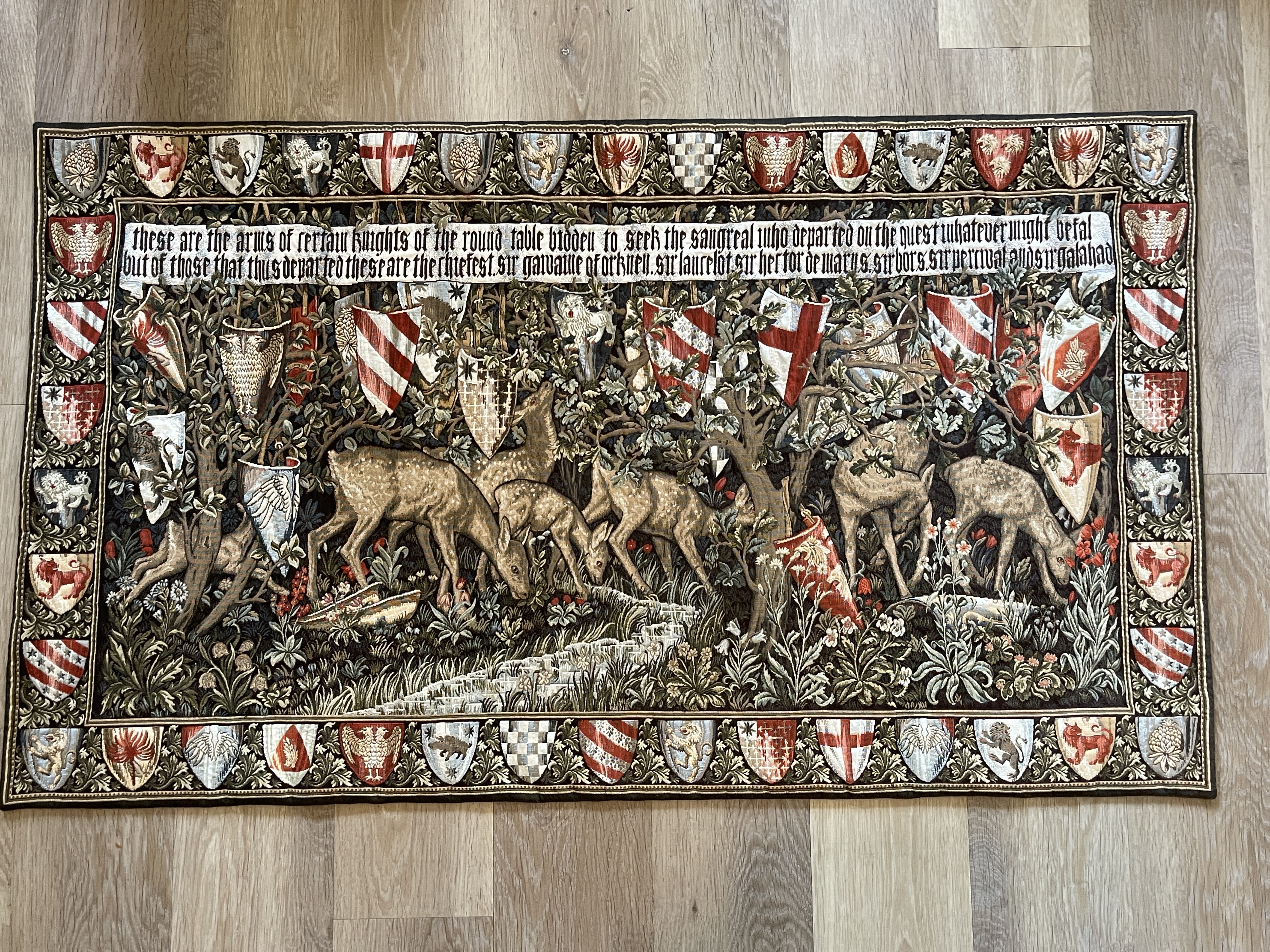 Verdure with Deer and Shields Tapestry - Image 7 of 9