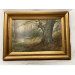 Thomas Tayler Ireland painting, woodland scene, fr