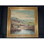 Two Oil paintings Country landscapes, one signed C