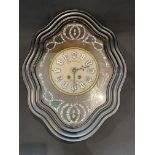 19th c French wall hanging clock, with ornate moth