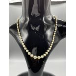 48cm Vintage Heavy pearl necklace with gold clasp,