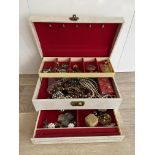 Three Tier Jewellery Box with Costume Jewellery