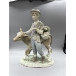 Taking cow to market, Lladro figure Lladro boy and