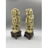 Antique Marble Stone Carved figures of fisherman