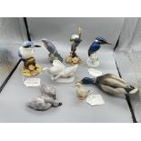 Quantity of Eight Bird and Duck Figurines, to incl