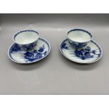 CHINESE NANKING CARGO TEA BOWL AND SAUCER x 2. CHR