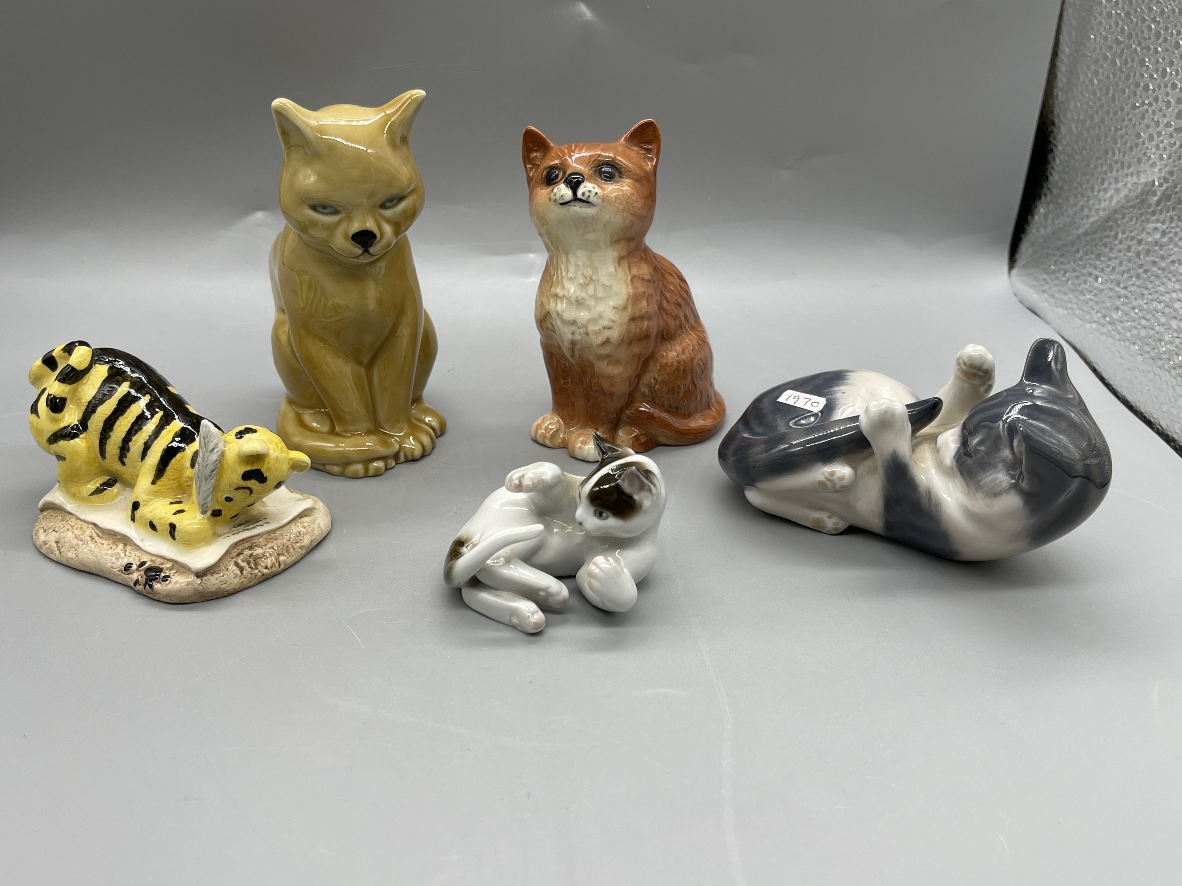 Five Cat Figures to include Royal Doulton Winnie T