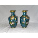 Pair of Chinese cloisonne vases