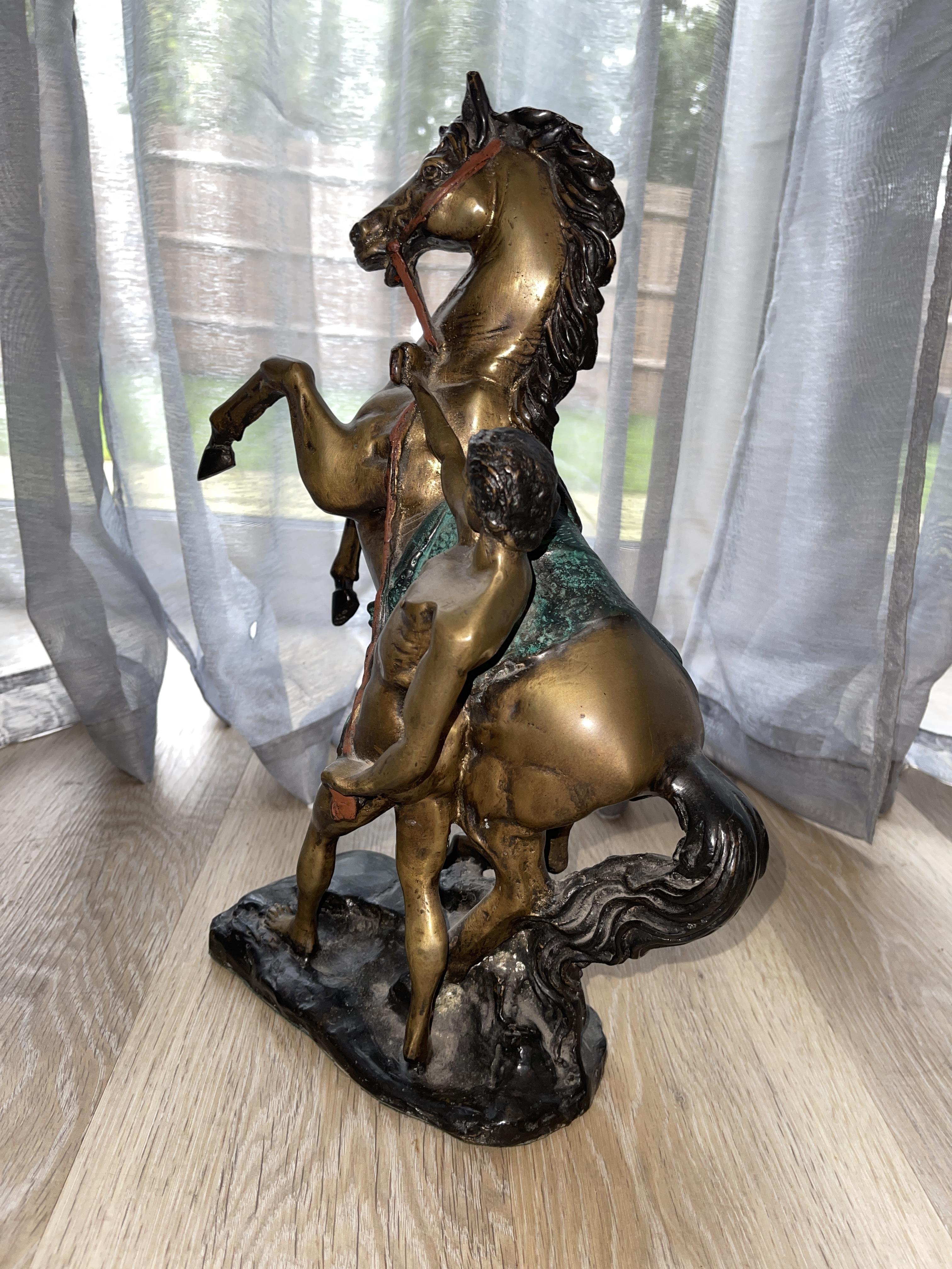 Pair of Bronze Statues - Man With Rearing Horse - Image 12 of 20