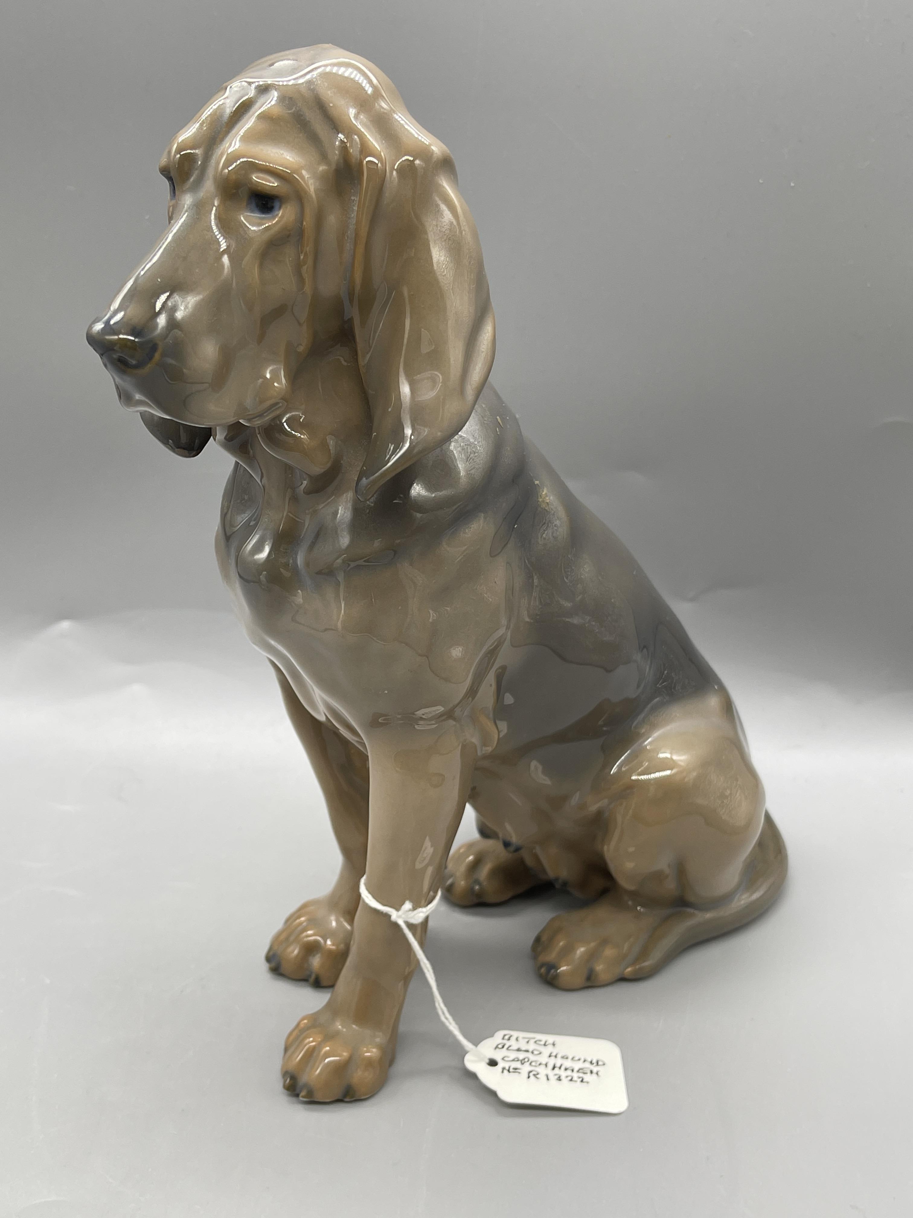 Pair of Blood Hound Dog Figurines. Both in great c - Image 2 of 10
