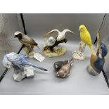 Quantity of Six Bird Figurines, to include Royal C