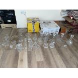 Large Quantity of Crystal Glasses, Decanters and o