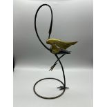 R Rohack flamingo bronze figure, with black paint