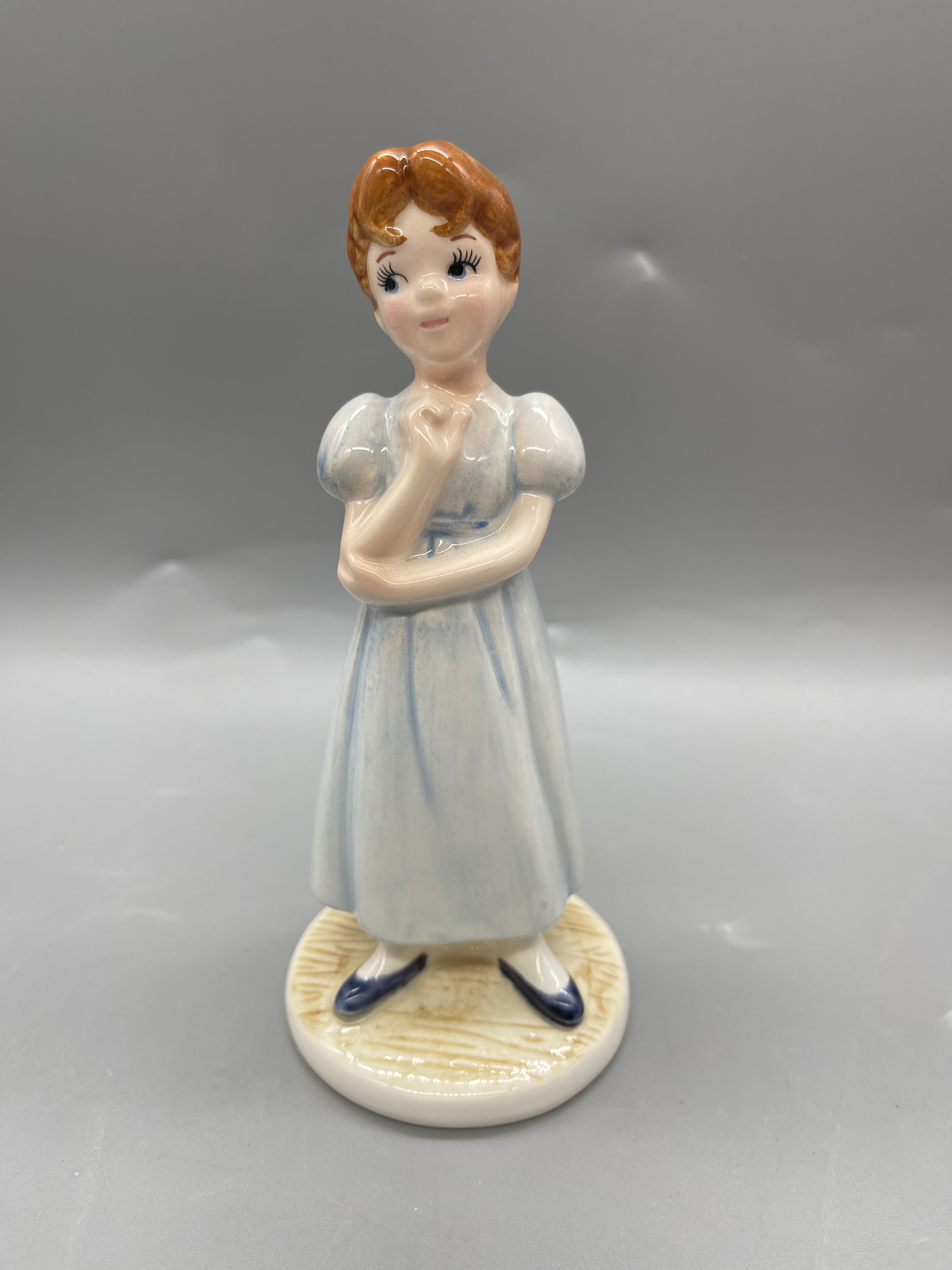 THREE CERAMIC PORCELAIN DISNEY FIGURINES; TINKERBE - Image 5 of 10