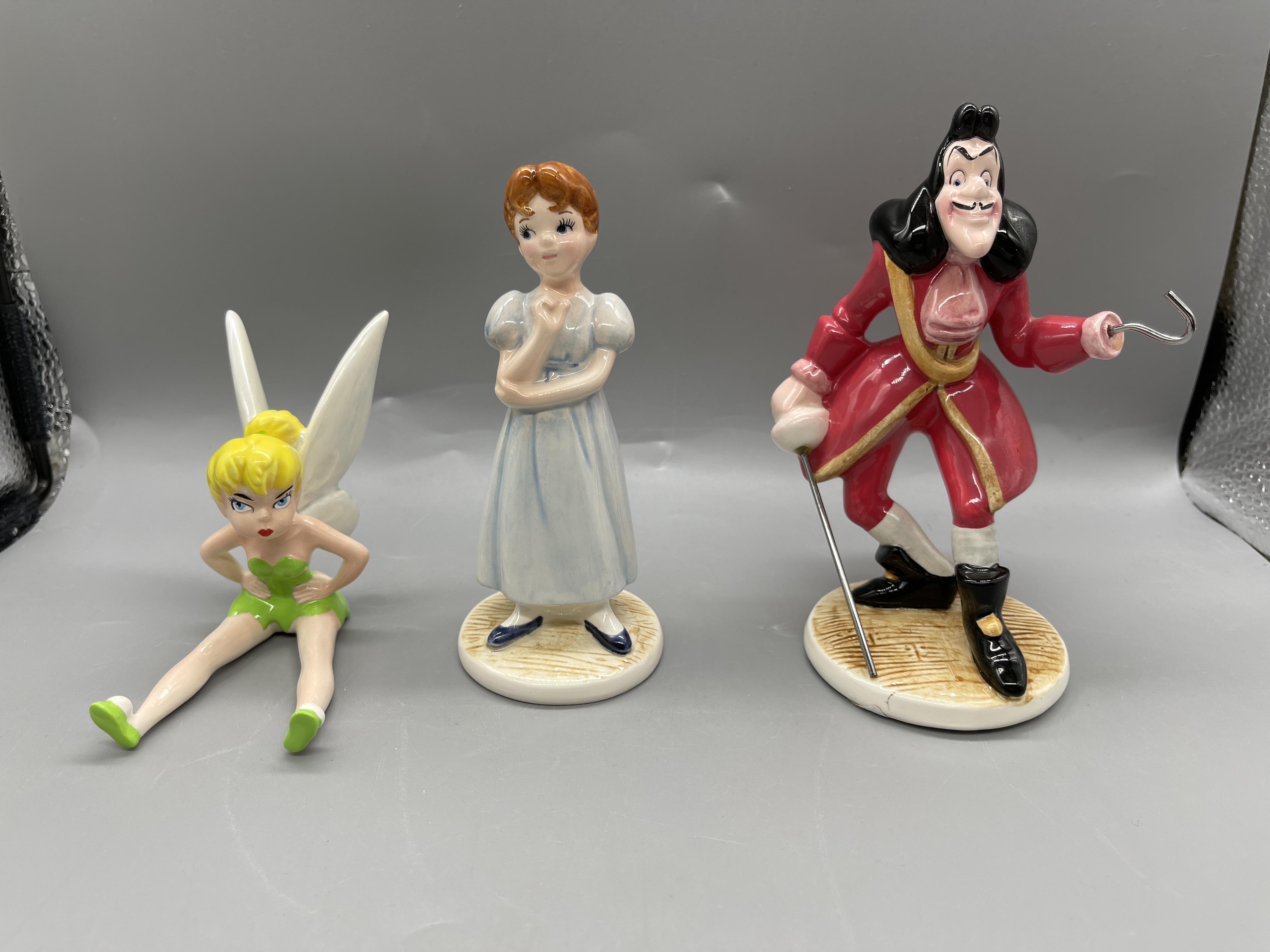 THREE CERAMIC PORCELAIN DISNEY FIGURINES; TINKERBE - Image 2 of 10