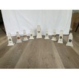 Nine Crested China WW1 Cenotaph Memorial Models