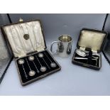 HM Silver items, to include Scalloped Silver Spoon
