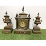 Brass Cased Medaille D'Argent Mantle Clock with Tw