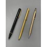 Three Pens, to include Alfred Dunhill Gemline Gold