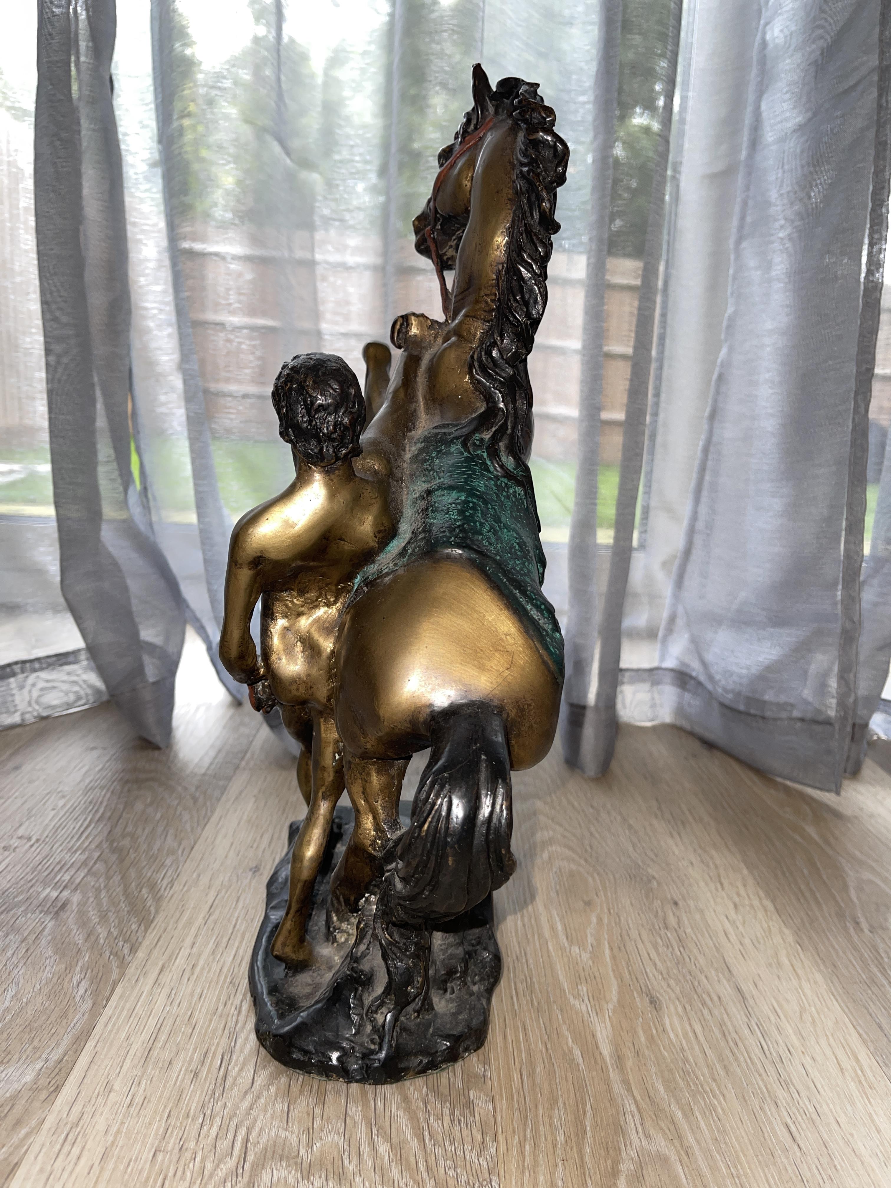 Pair of Bronze Statues - Man With Rearing Horse - Image 13 of 20