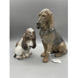 Pair of Blood Hound Dog Figurines. Both in great c
