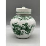 Japanese Green Dragon Jar, Marked to Base Good con