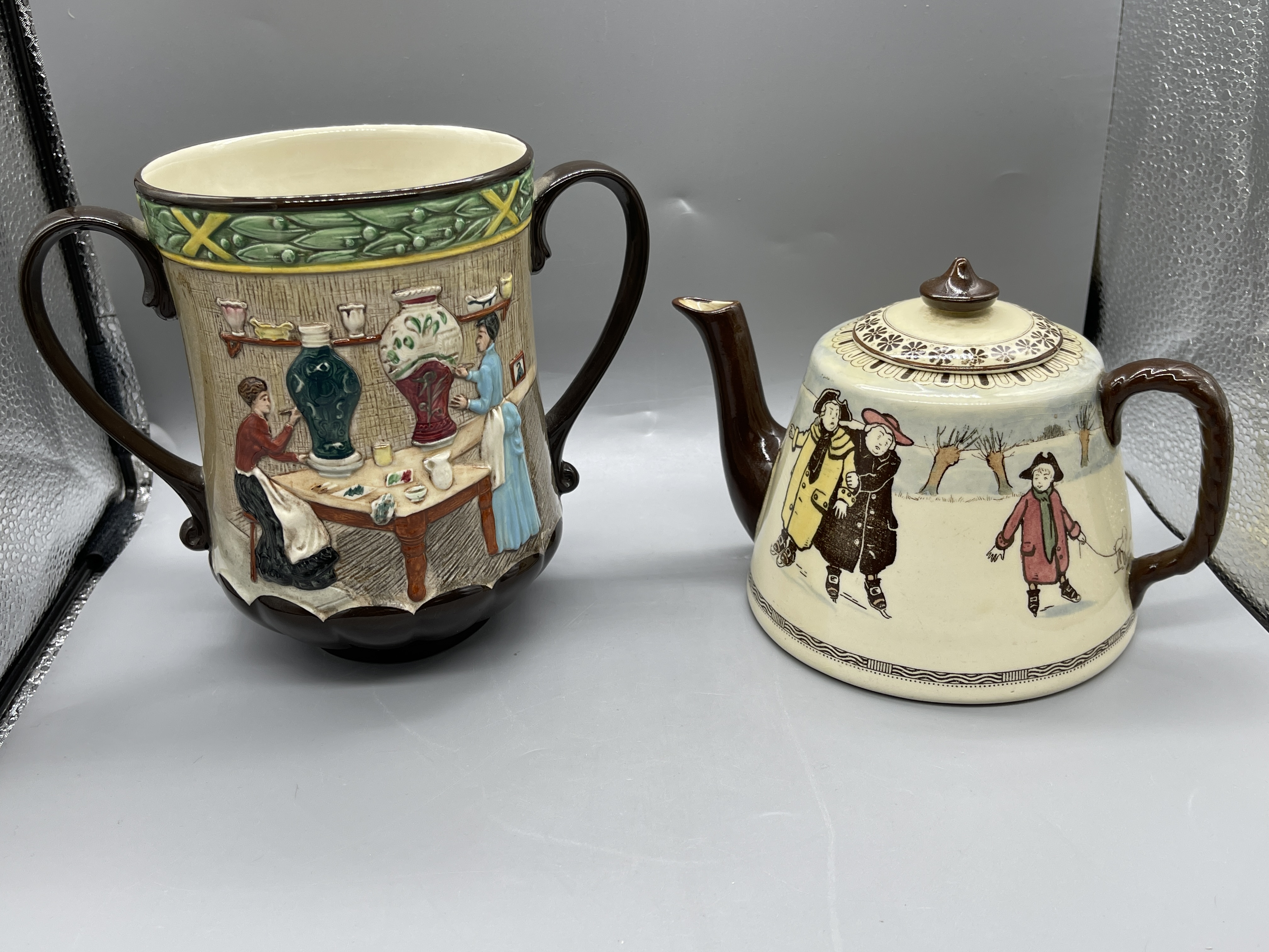 Royal Doulton 1982 pair of Pottery in the Past urn - Image 2 of 17