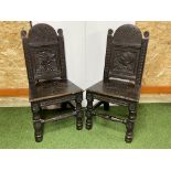 Pair of Hand Carved Victorian Chairs