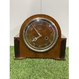 Art Deco 1940s 8 day Striking Mantle Clock Oak Cas