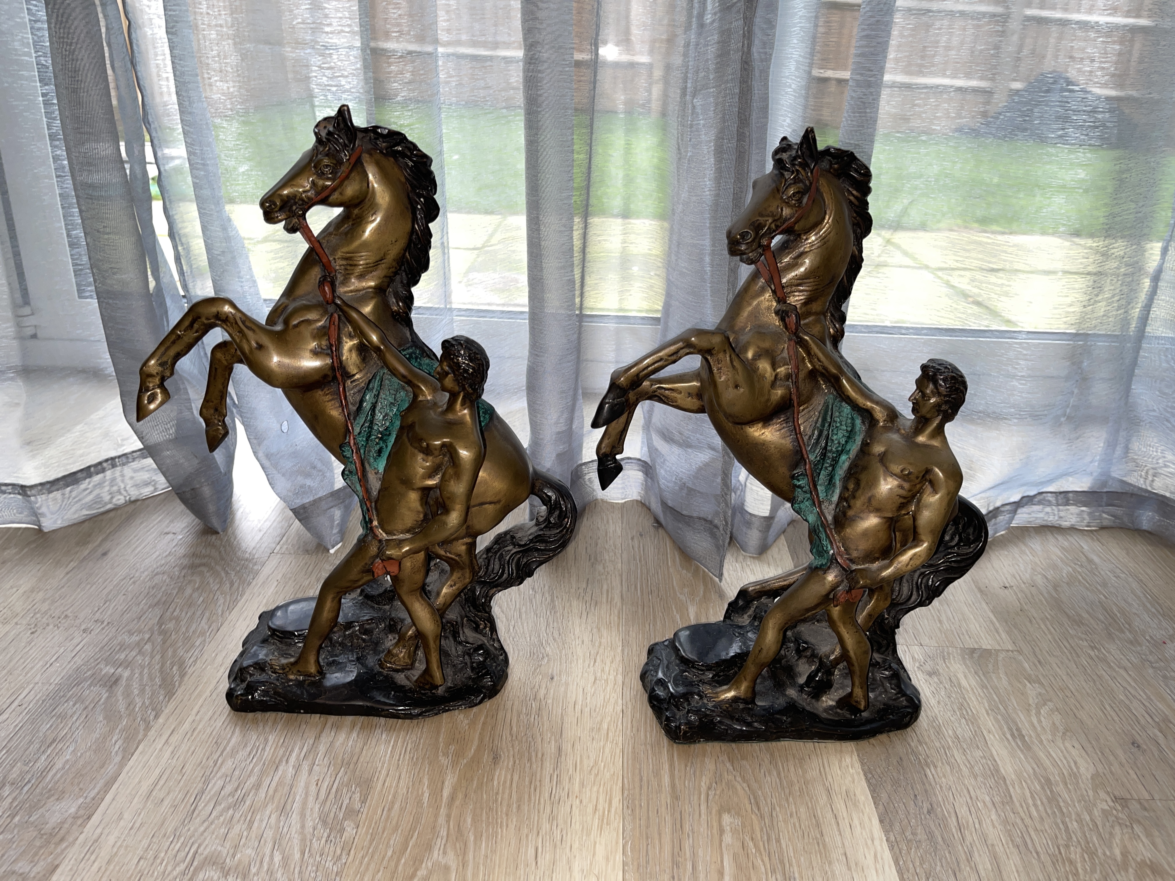 Pair of Bronze Statues - Man With Rearing Horse - Image 2 of 20