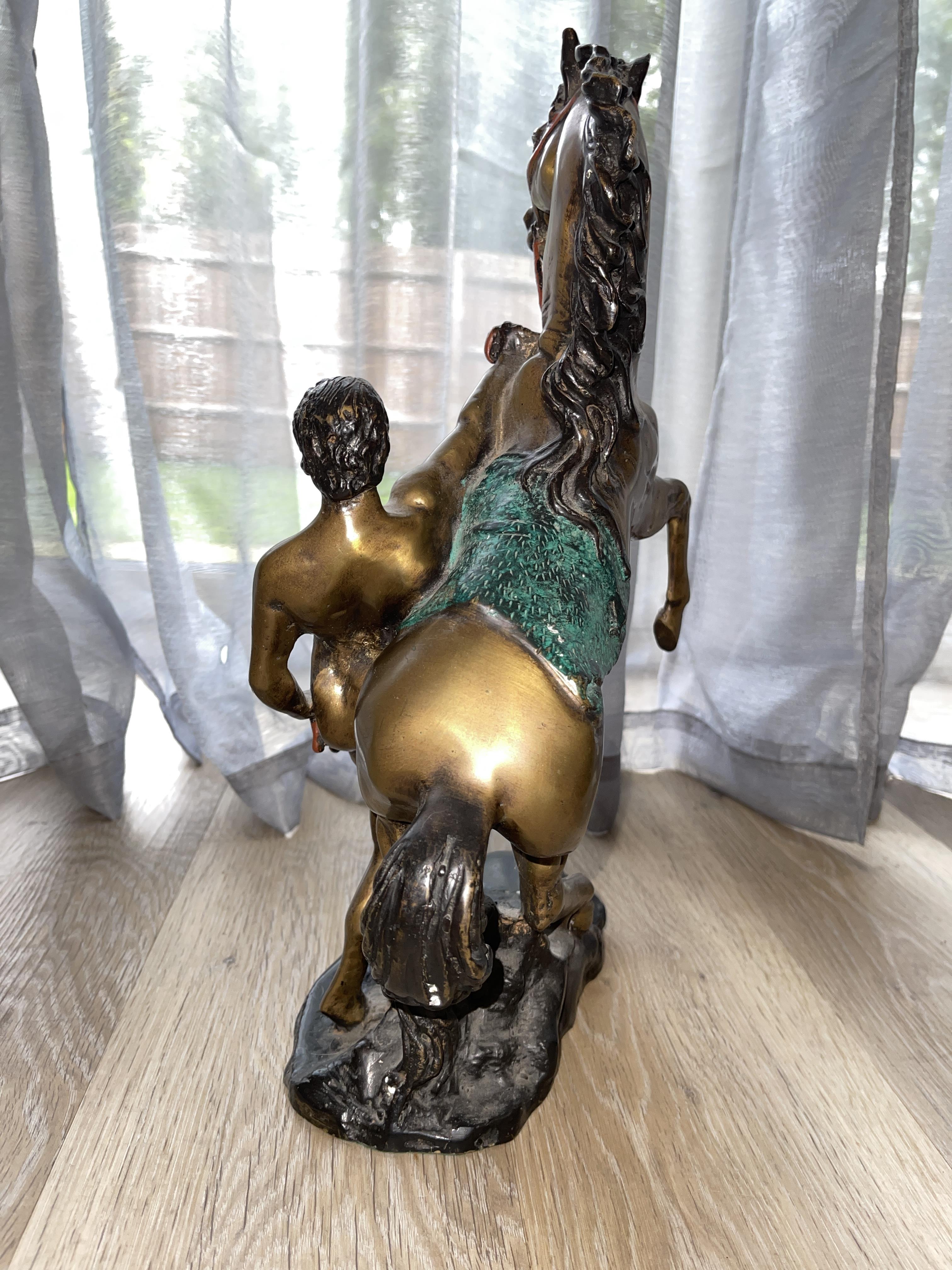 Pair of Bronze Statues - Man With Rearing Horse - Image 5 of 20