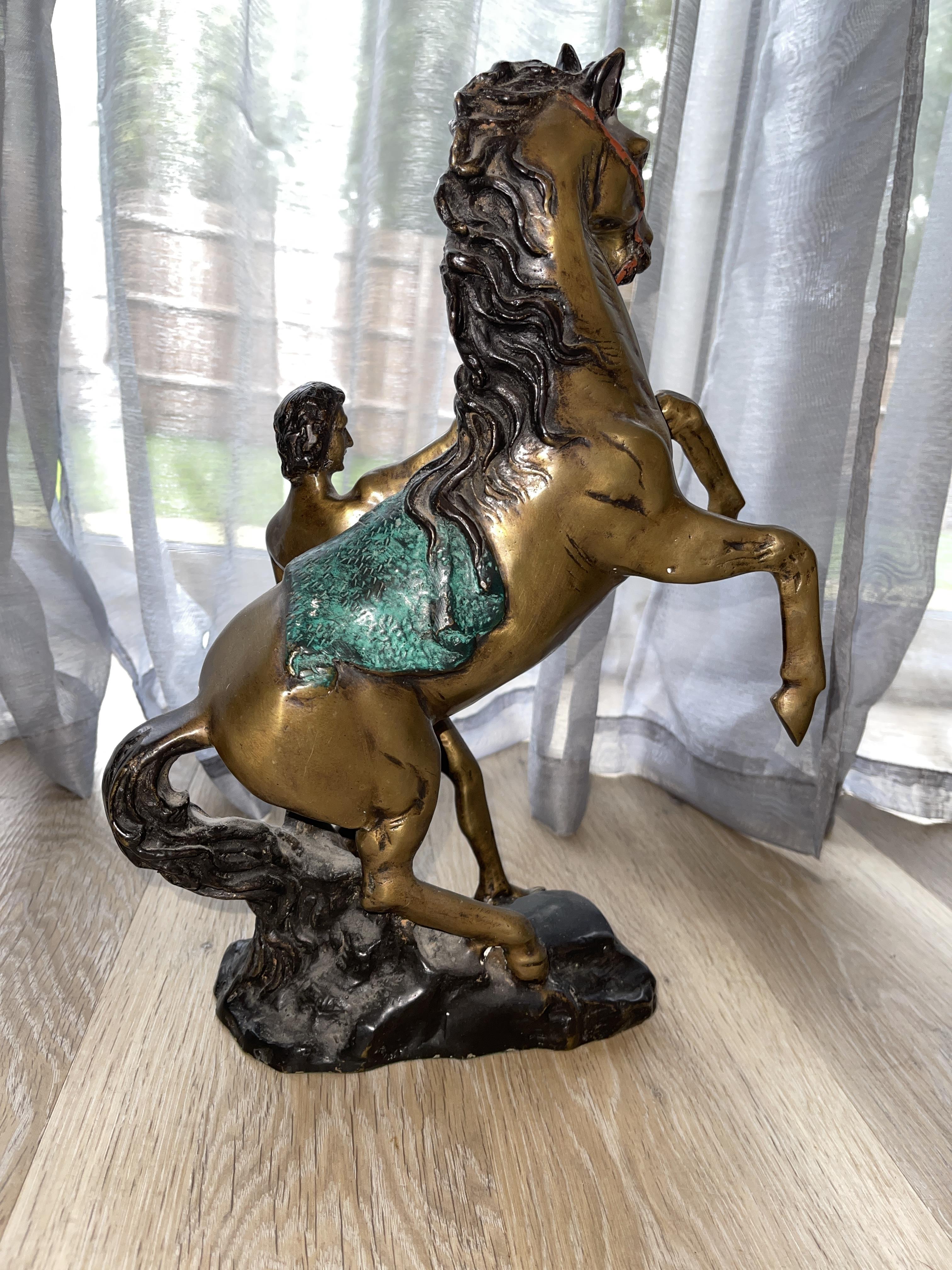 Pair of Bronze Statues - Man With Rearing Horse - Image 6 of 20