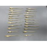 24 African Bone Toothpicks with Animal Figures