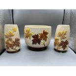 Sylvac 'Atumn Leaves' design plant pot and two vas