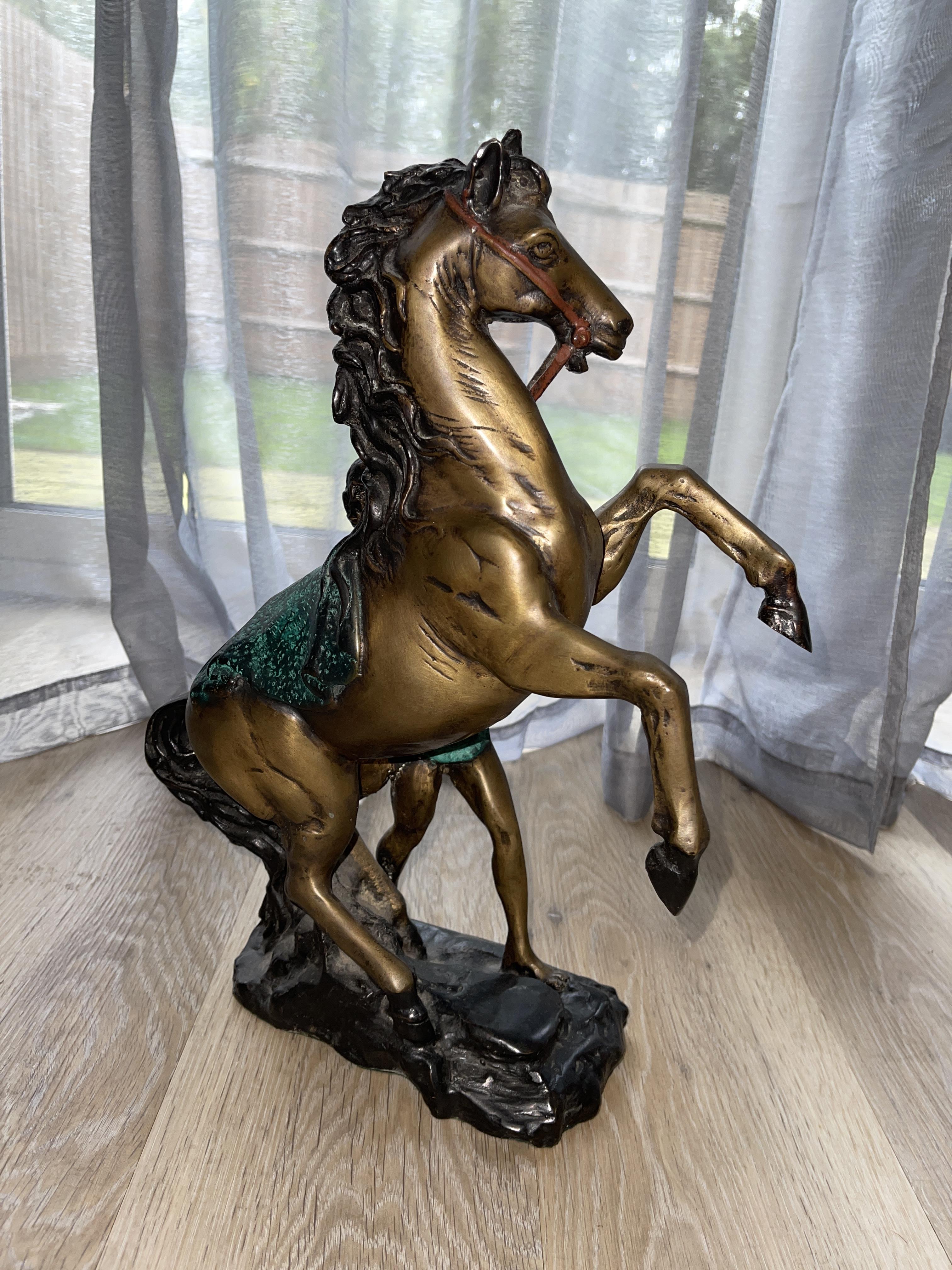 Pair of Bronze Statues - Man With Rearing Horse - Image 15 of 20