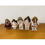 Collection of Five Vintage Dolls by The Heritage M