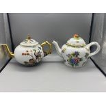 Pair of Herend Porcelain Tea Pots Great Condition