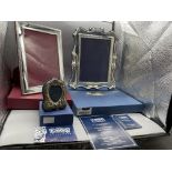 Three Boxed HM Silver Picture Frames Great Condit