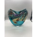 Stunning Blown Glass Peter Layton Signed Vase Gre