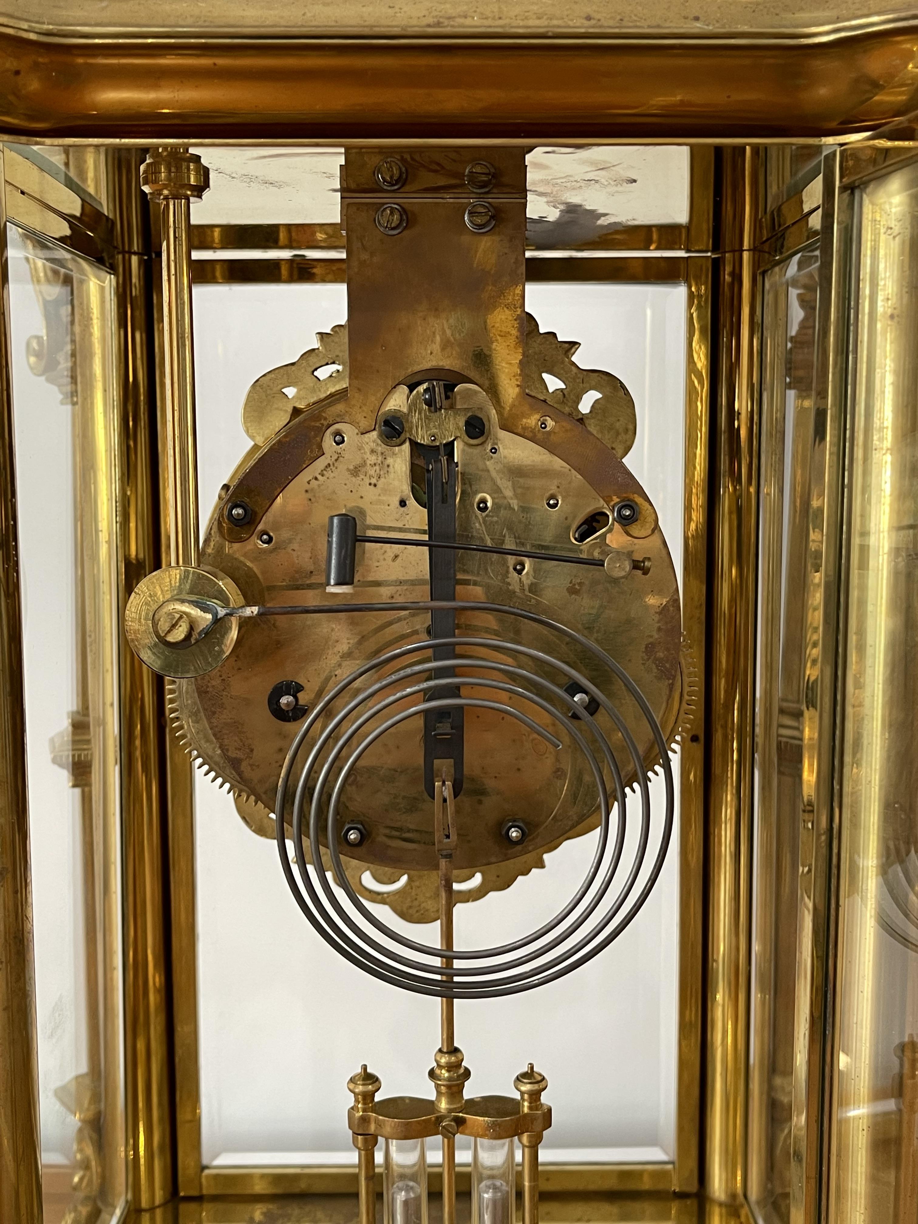 Stunning 8 Day Striking Brass Four Glass Ansonia Mantel Clock - Image 10 of 21