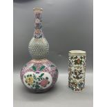 Herend Hungary Hand painted Bottle Shaped Vase, si
