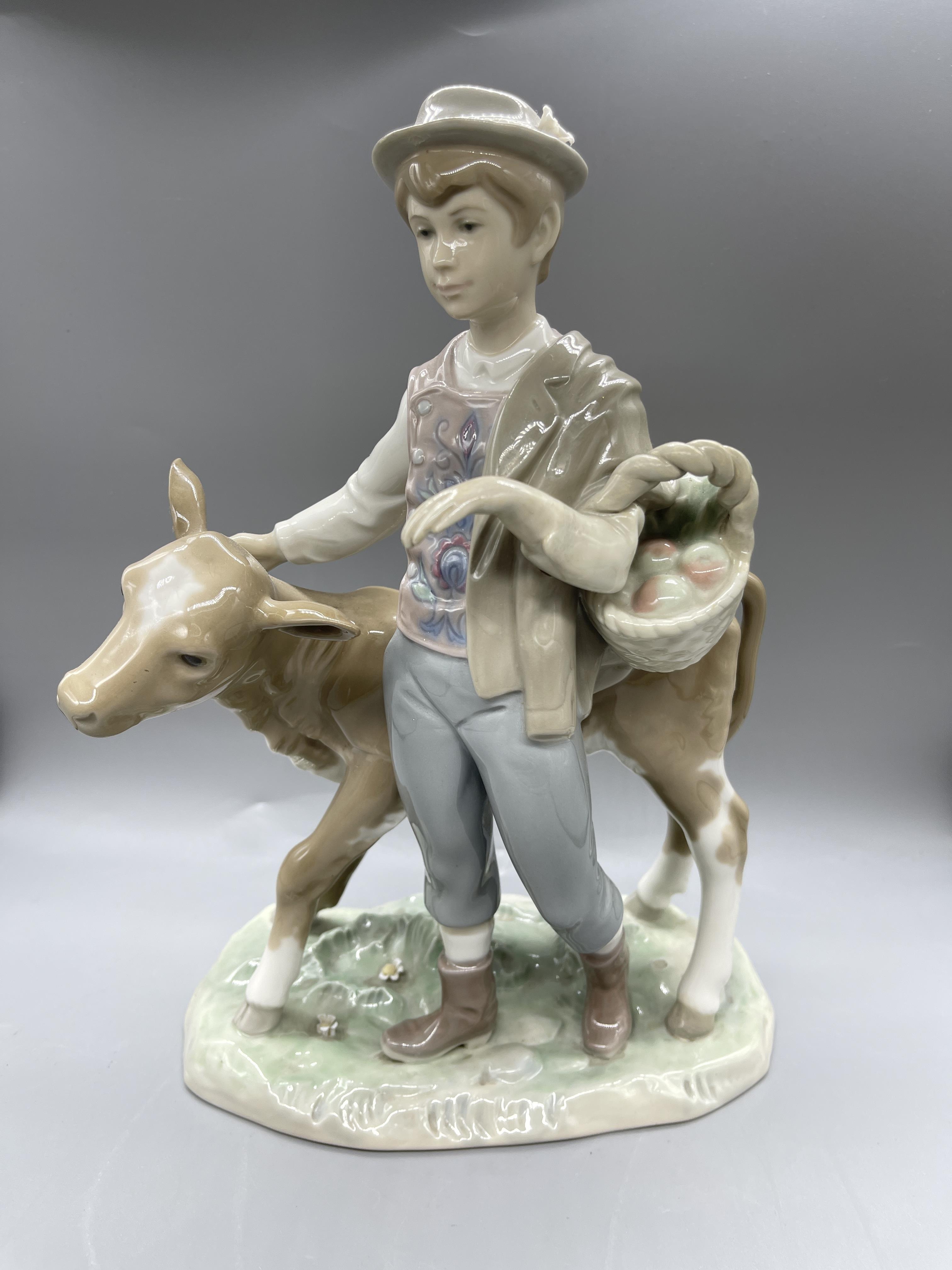 Taking cow to market, Lladro figureLladro boy and - Image 7 of 8