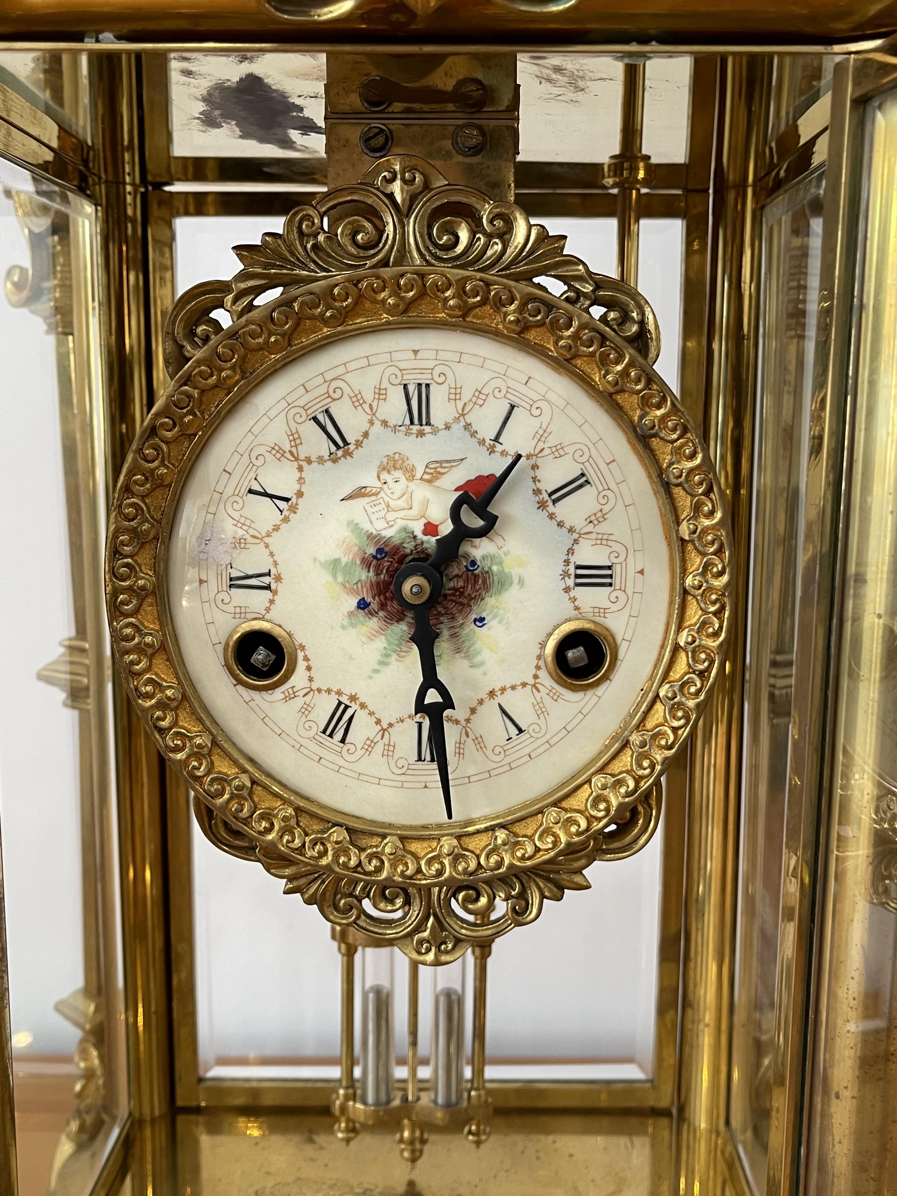 Stunning 8 Day Striking Brass Four Glass Ansonia Mantel Clock - Image 19 of 21