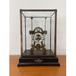 European Retro Bronze Glass Seafaring Mechanical Glasshopper Swing Table Clock