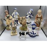 Assorted porcelain and ceramic figurines, to inclu