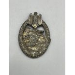 WWII Original Panzer Assault badge missing pin.