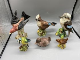 Assorted Bird Figures to include Beswick and Royal